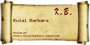 Kulai Barbara névjegykártya