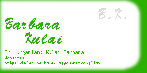 barbara kulai business card
